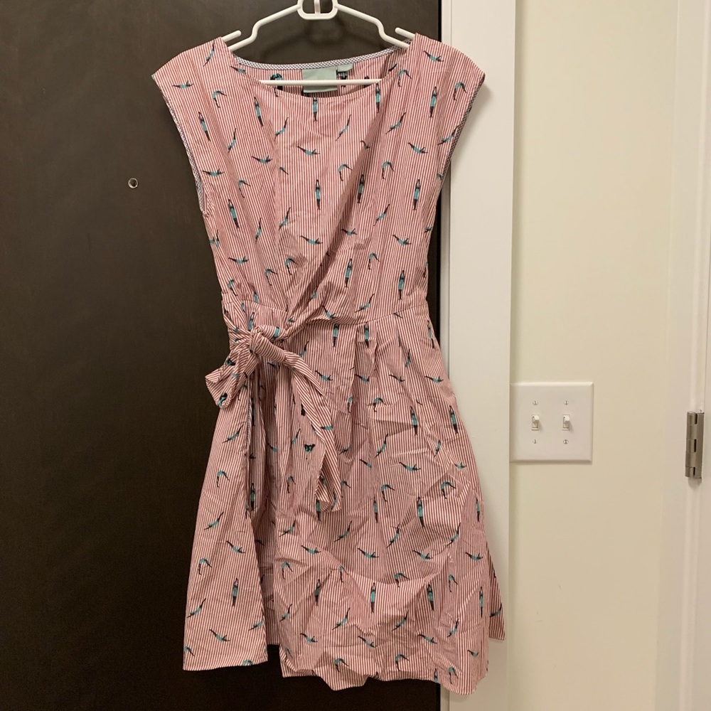 Anthropologie Pink Patterned Wrap Mini Dress - Picture 2 of 3